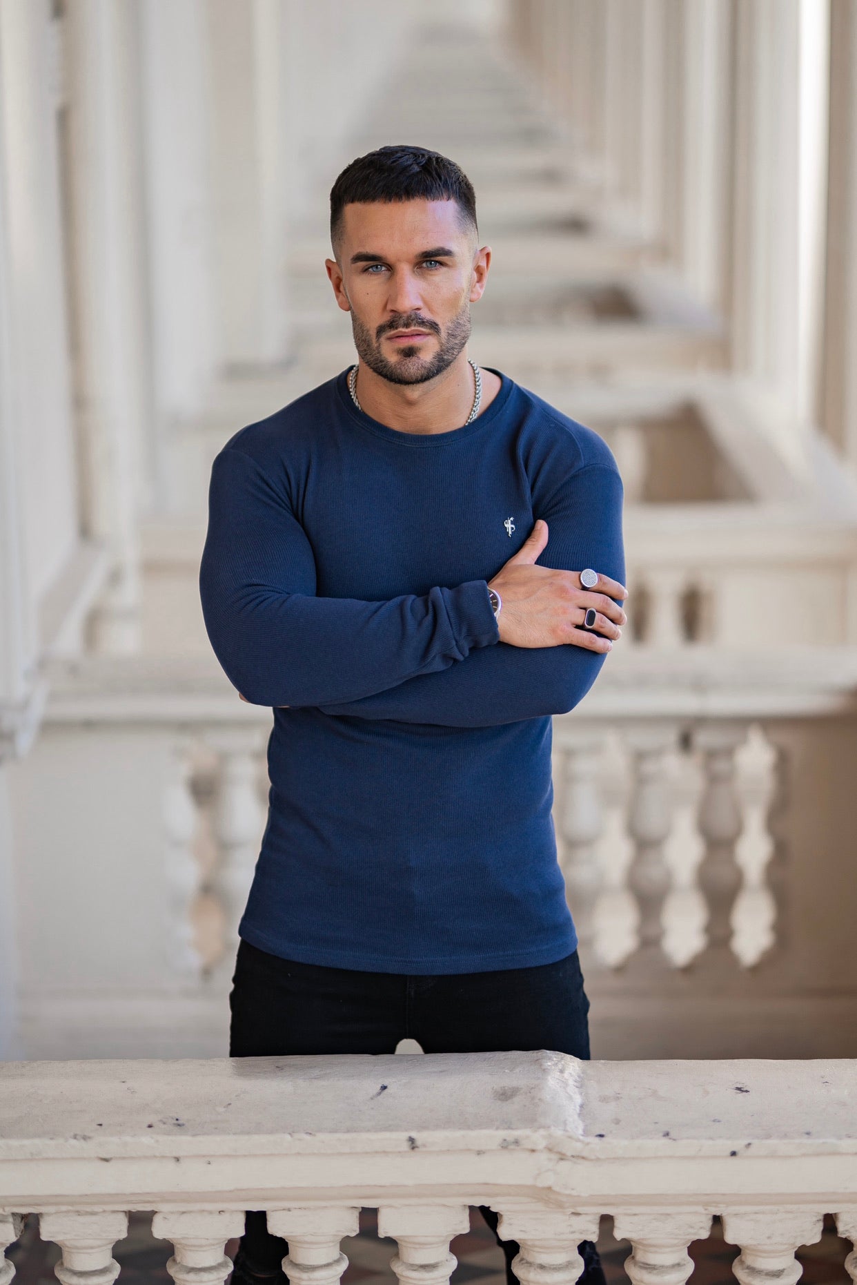 Classic Navy Super Slim Jumper - FSH410