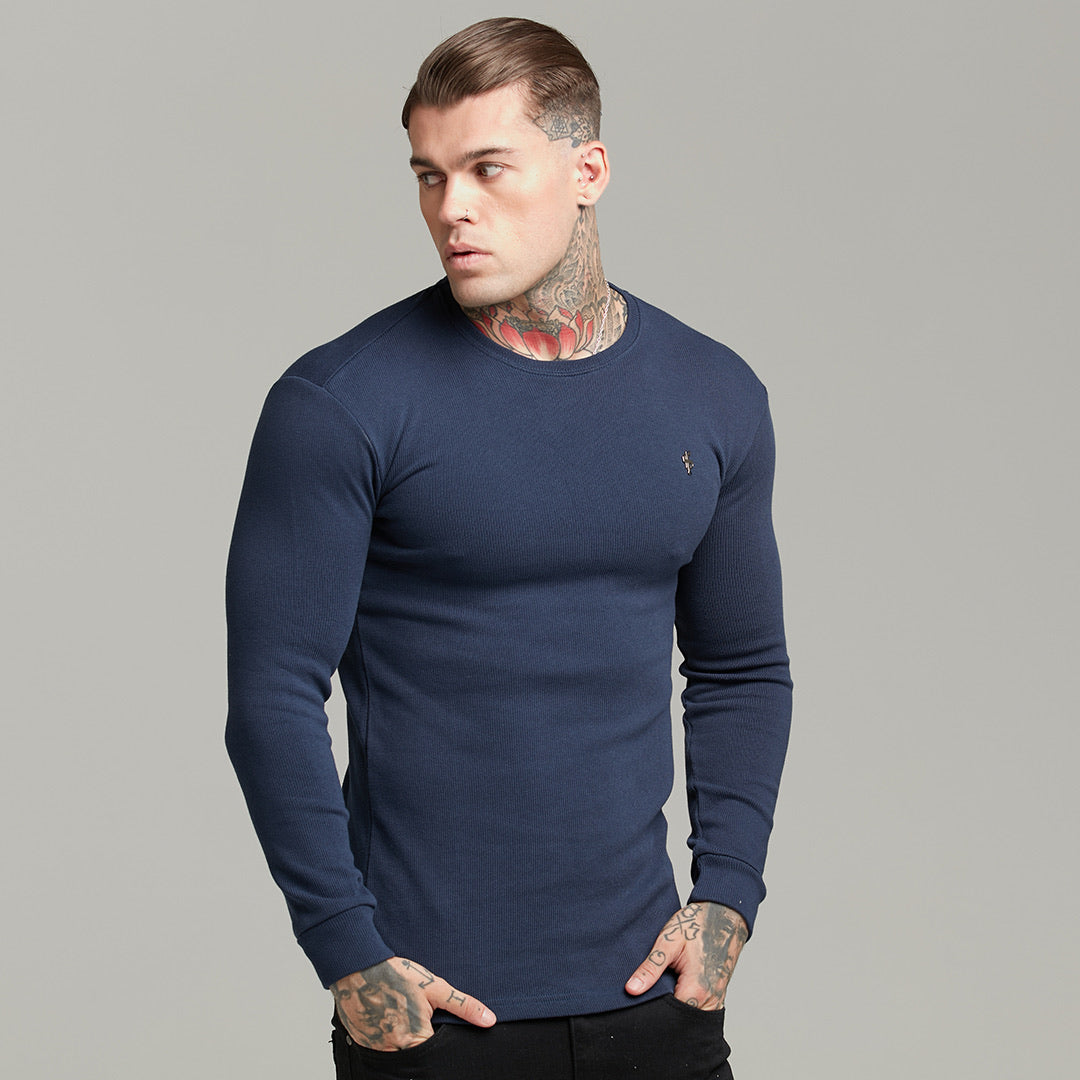 Classic Navy Super Slim Jumper - FSH410