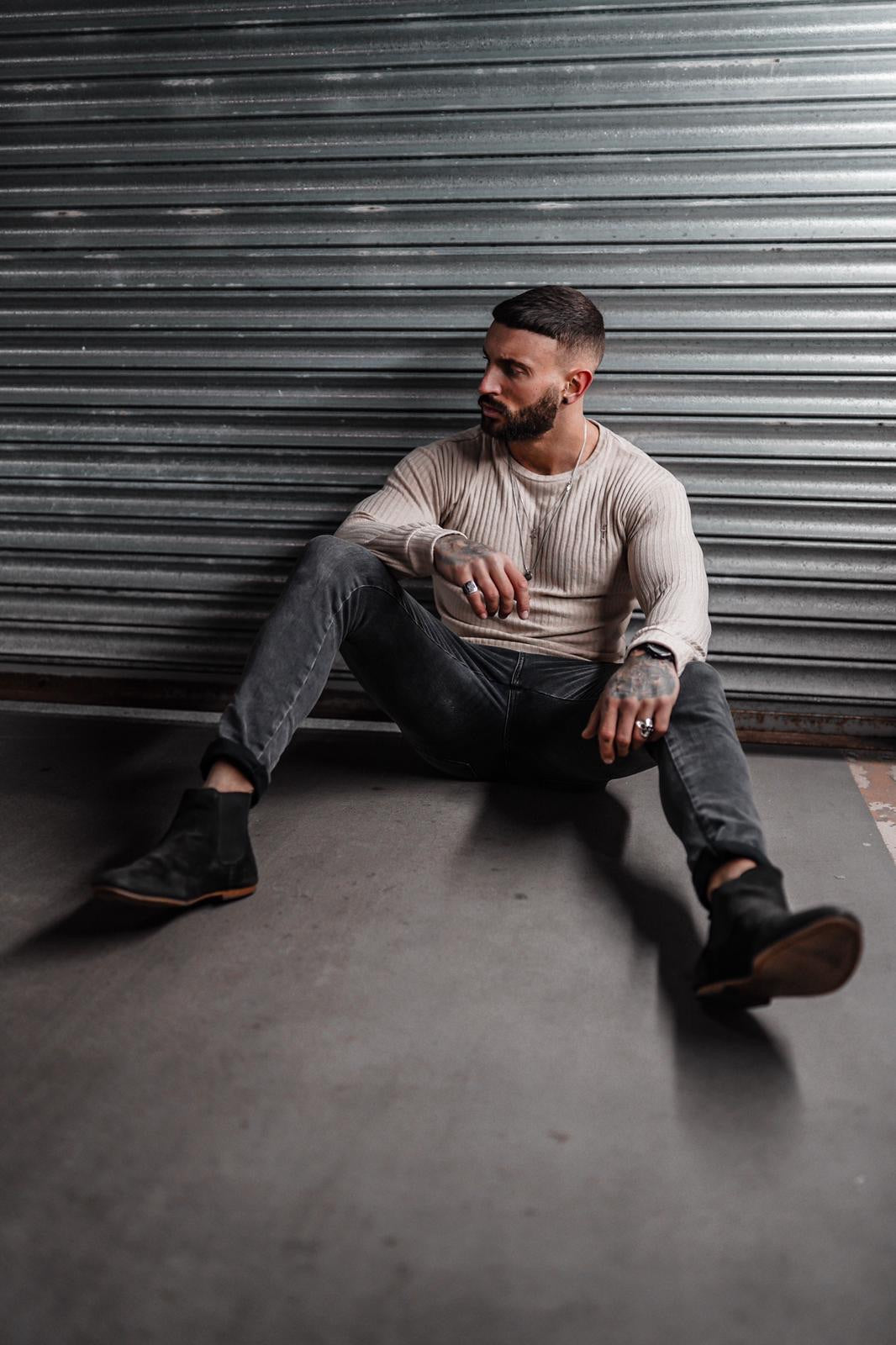 Slim Stretch Black Acid Wash Jeans - FSH301