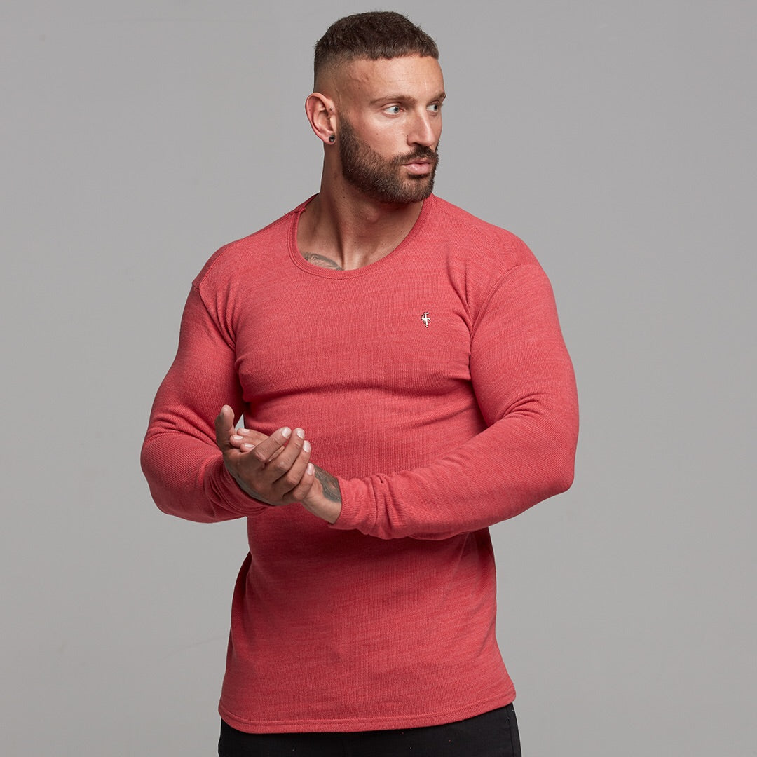 Classic Red Marl Super Slim Jumper - FSH231