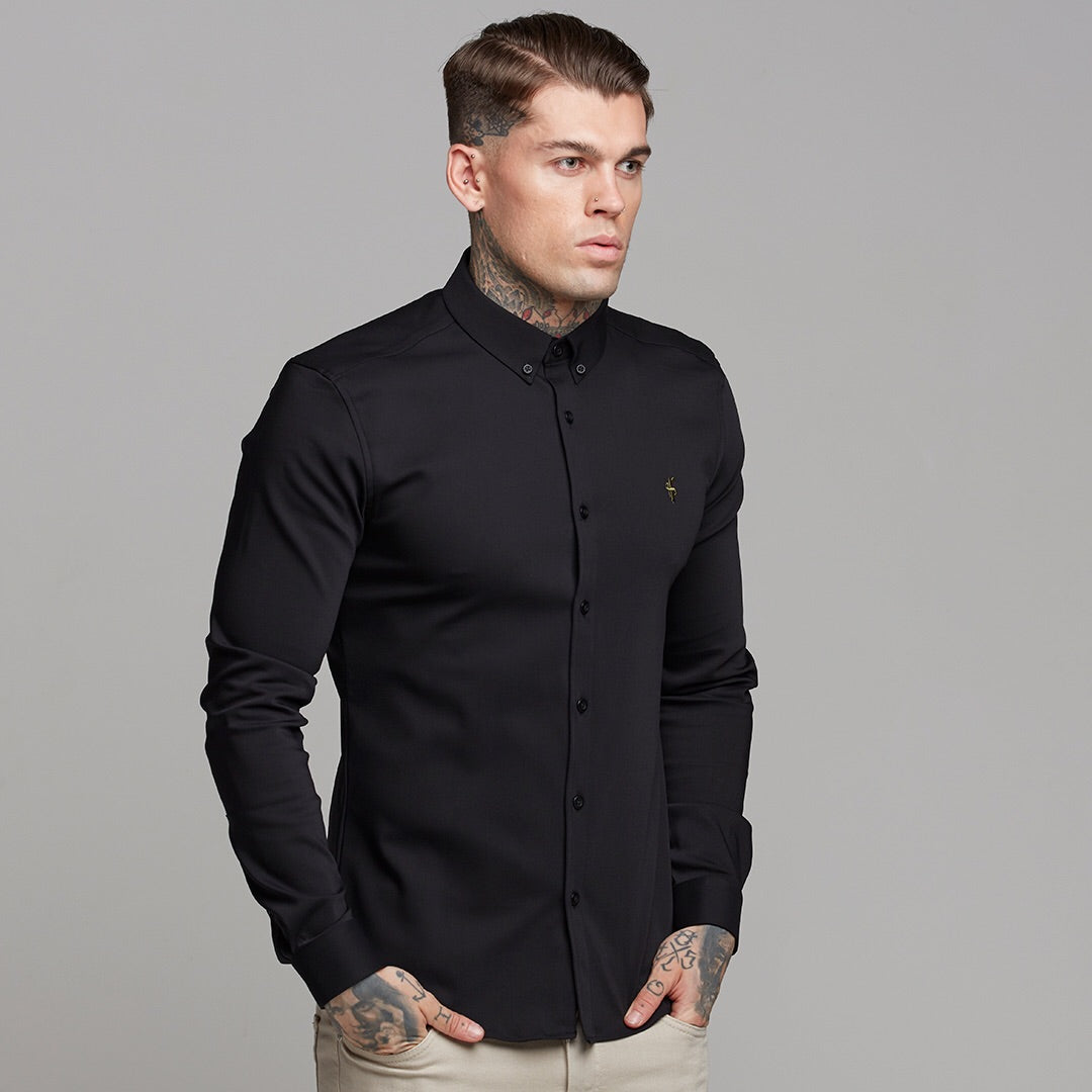 Super Slim Ultra Stretch Classic Black (Khaki Embroidery) -  FS480