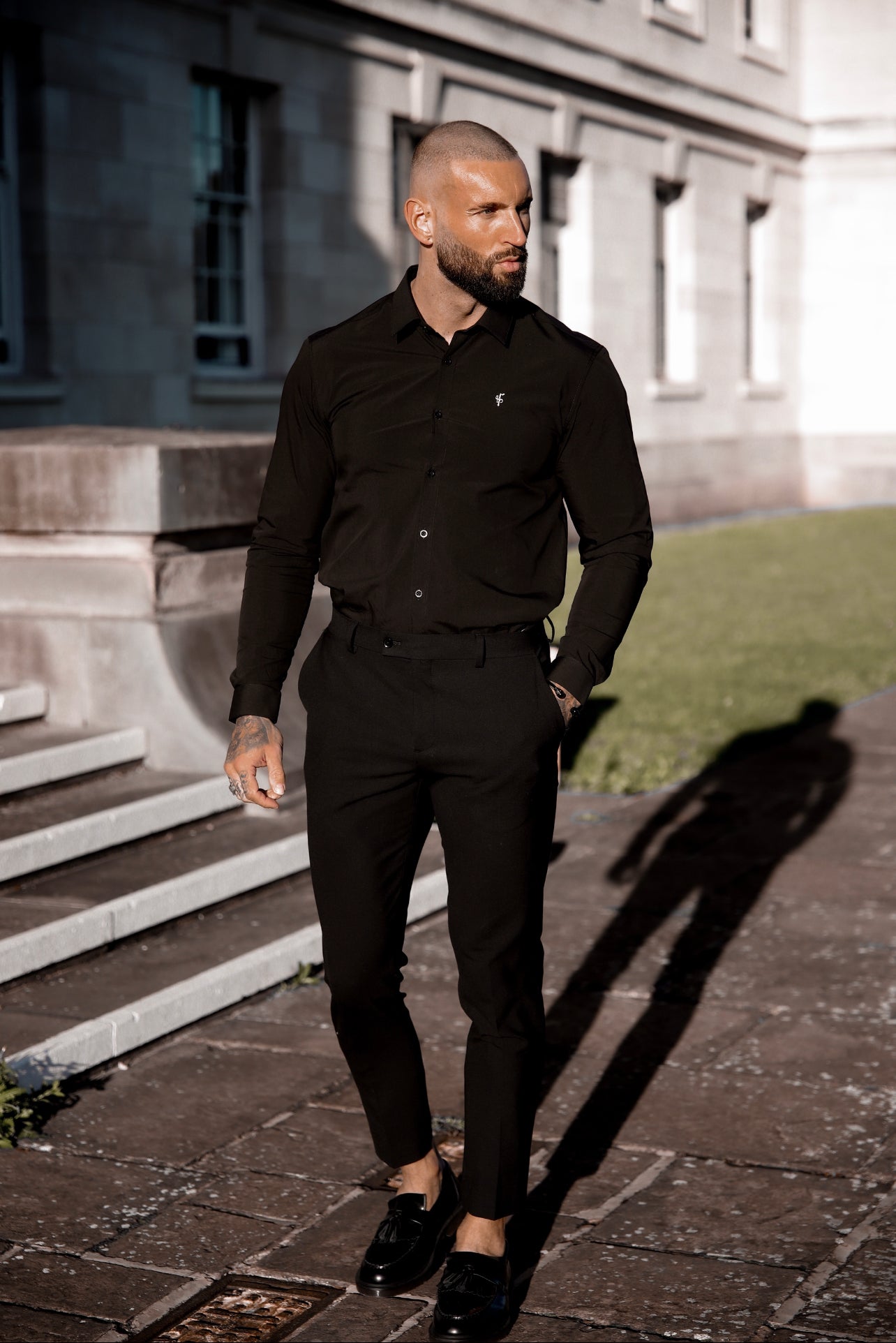 Boxy Stretch Black Long Sleeve - FSBOXY898