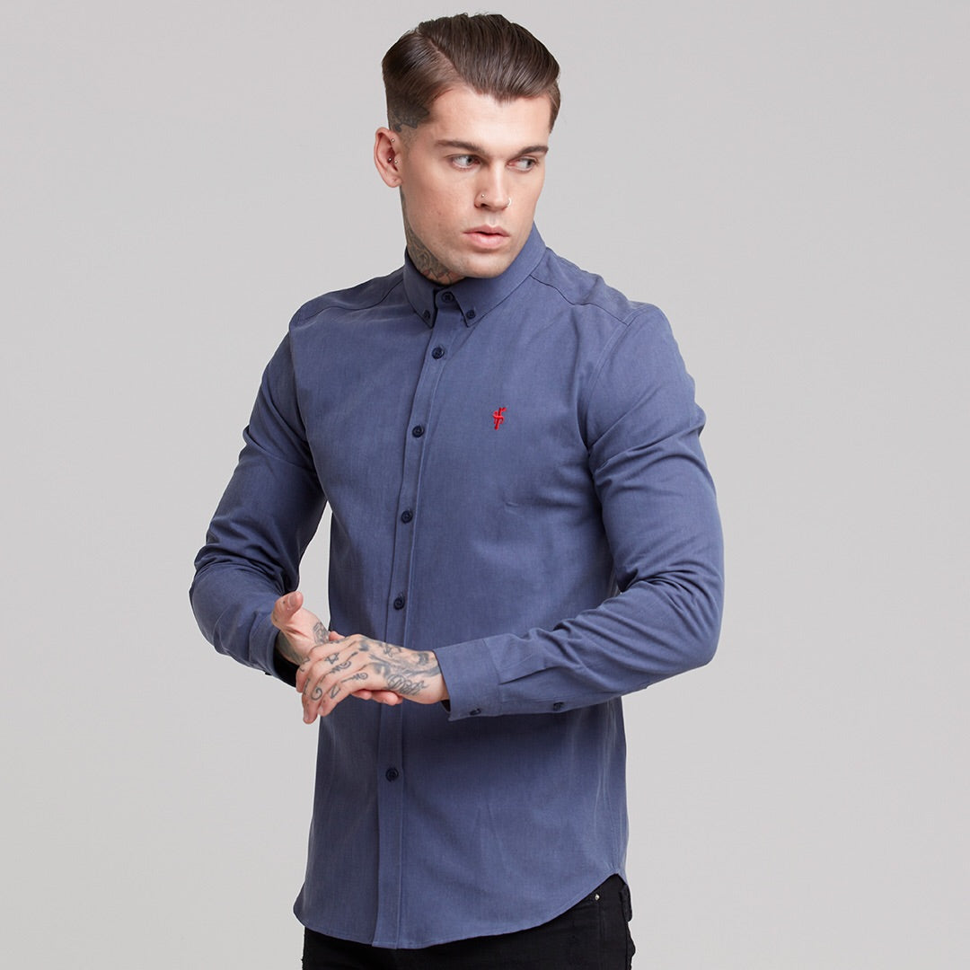 Classic Blue Lyocell Long Sleeve (Red Emblem) - FS469 (LAST CHANCE)