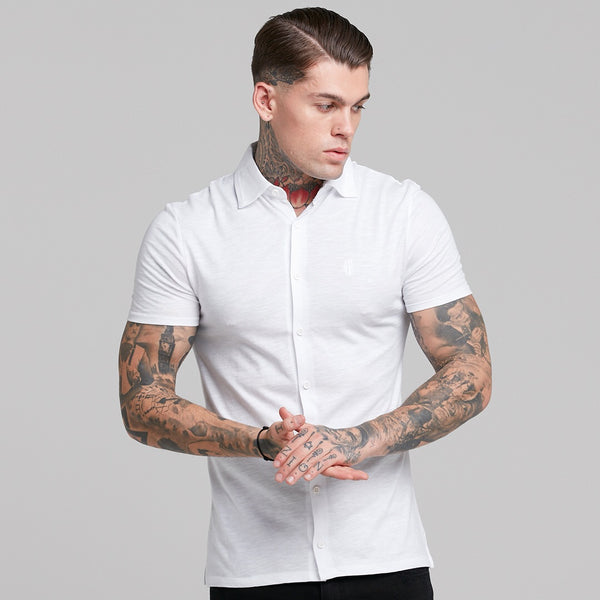 Father Sons Super Slim White Jersey Short Sleeve - FSH020 (LAST CHANCE)