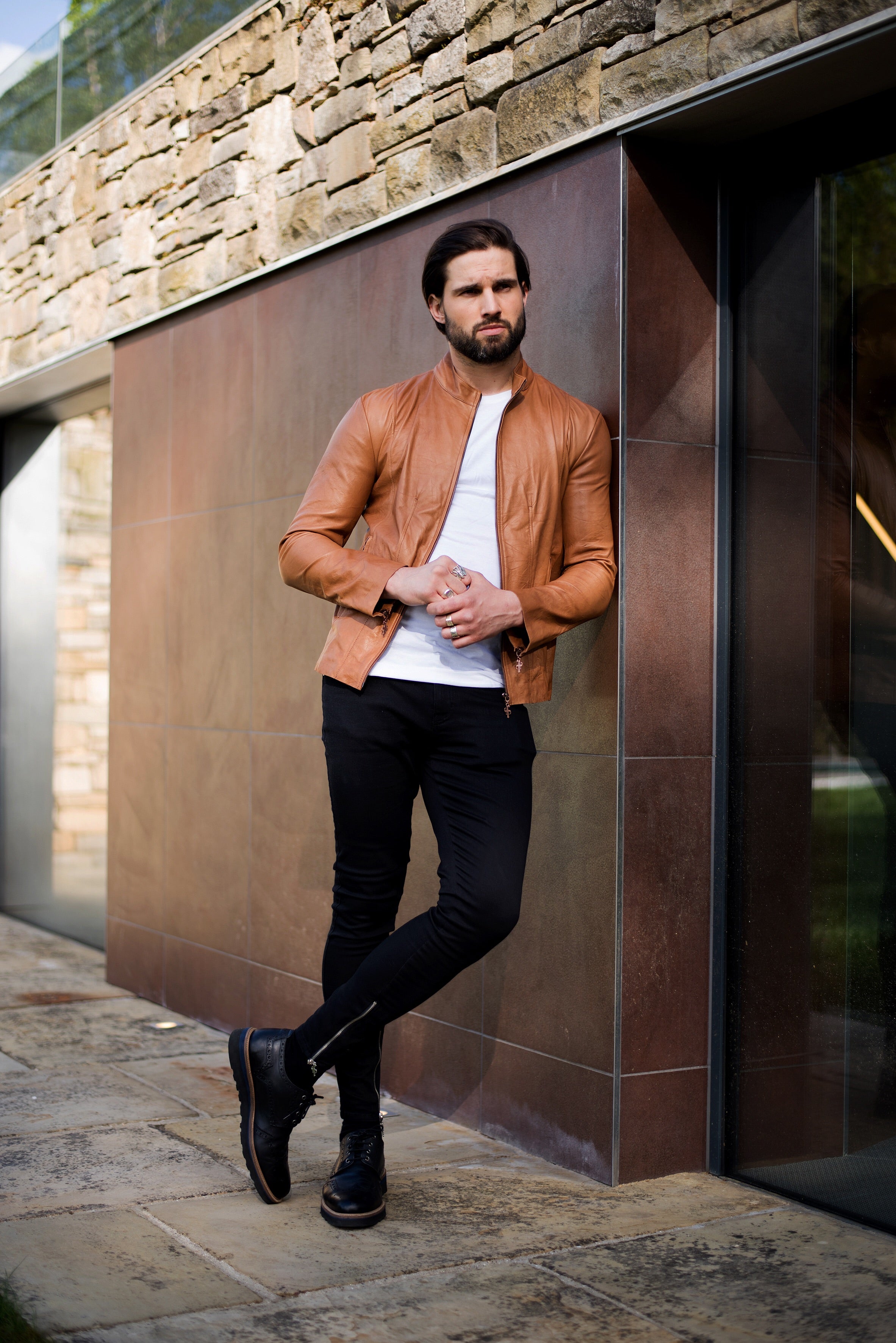 Tan Lambs Leather Jacket - FSH205