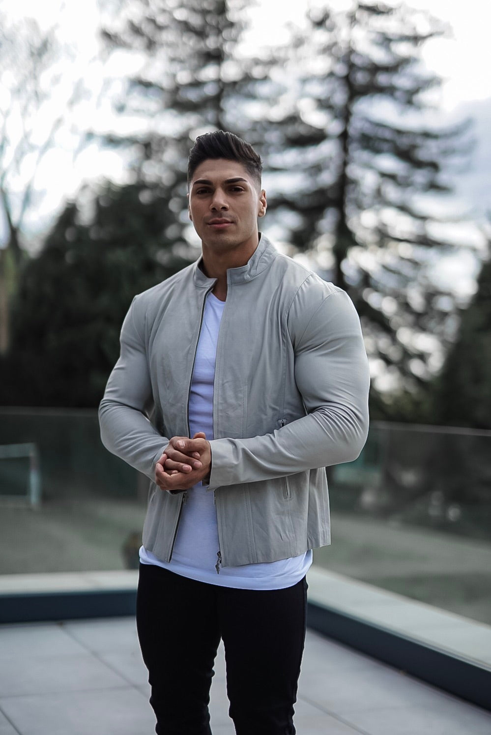 Grey Lambs Leather Jacket - FSH314