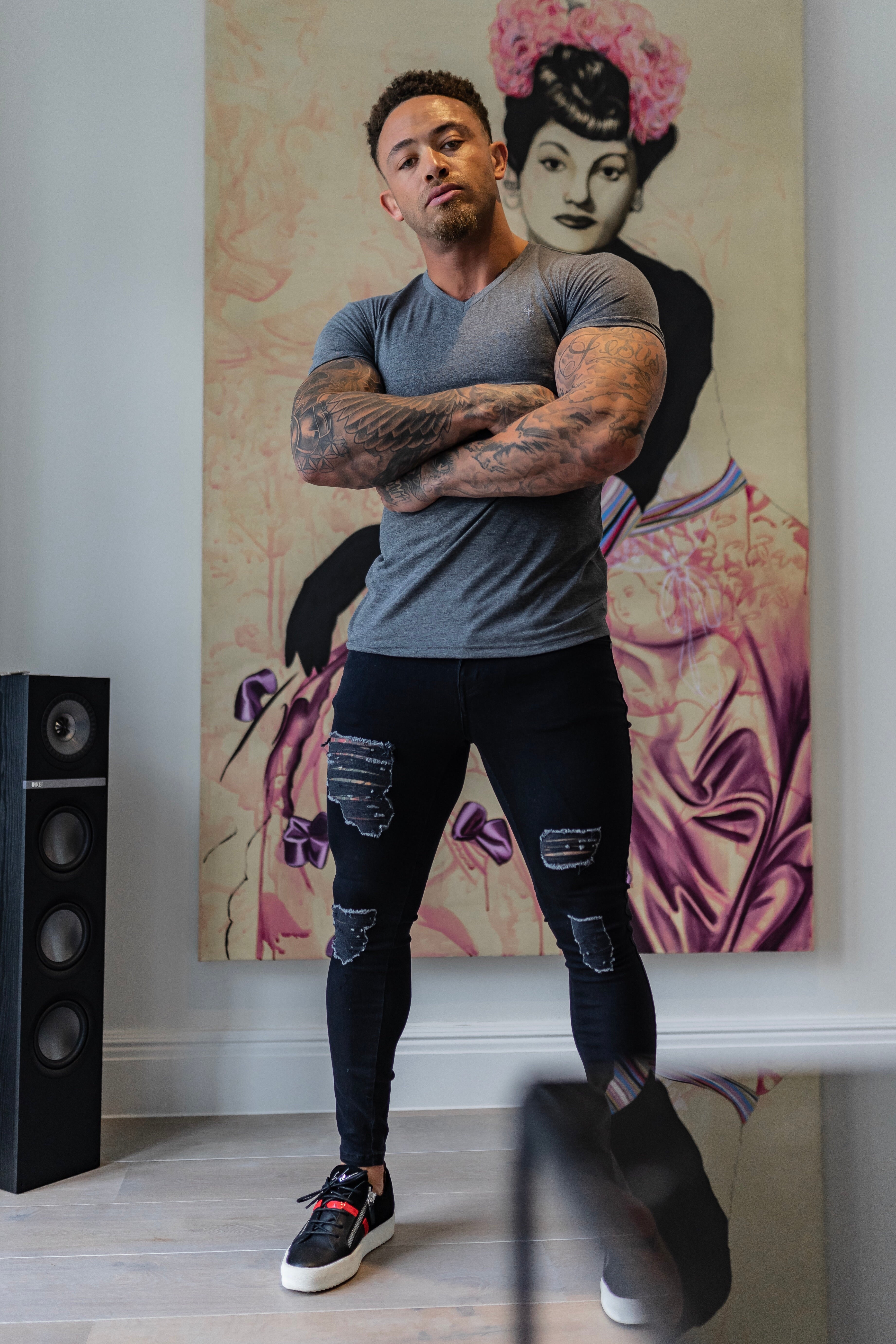 Classic Dark Grey V Neck - FSH362