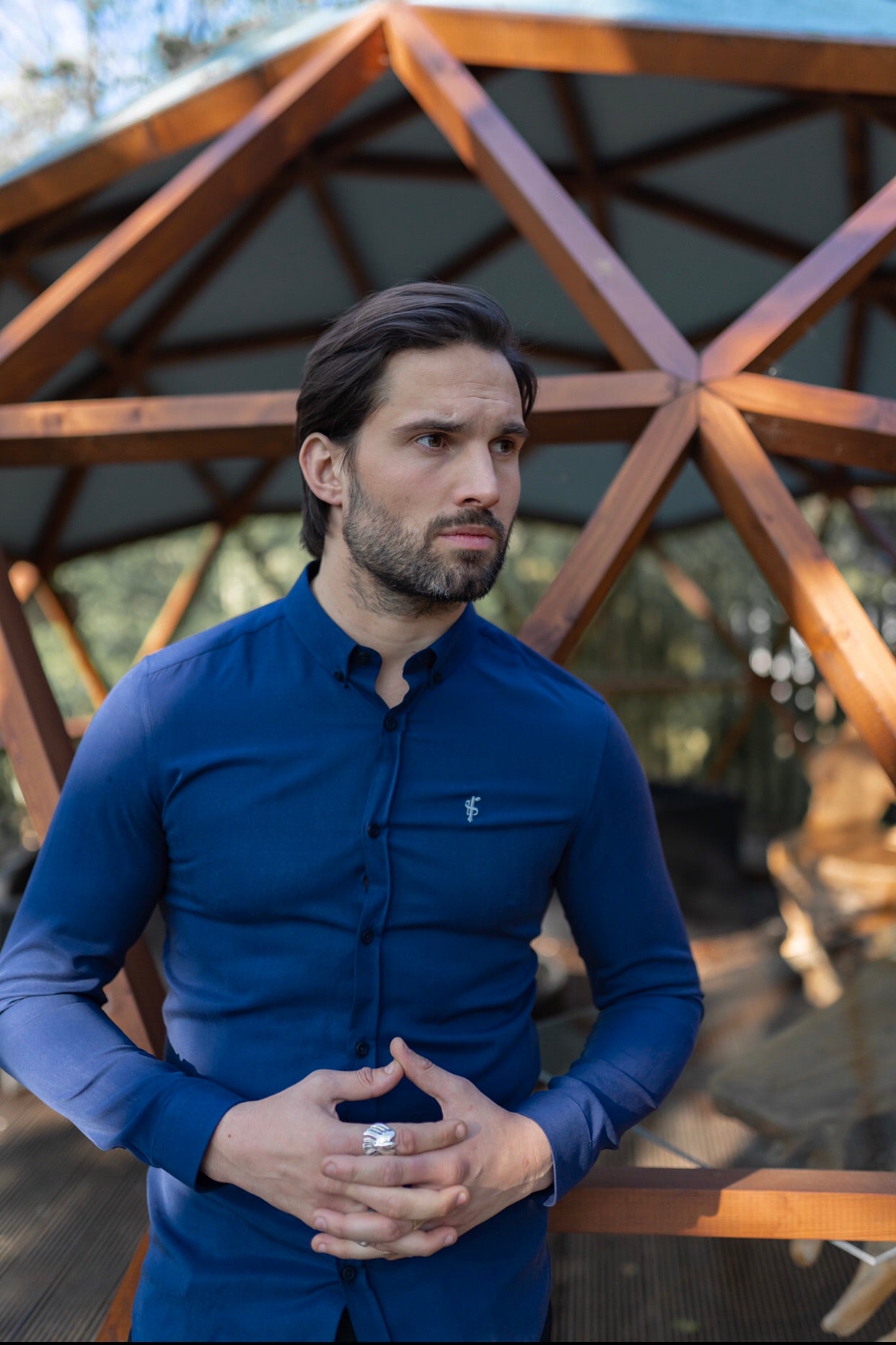 Classic Navy Lyocell Long Sleeve (Blue Emblem) - FS467