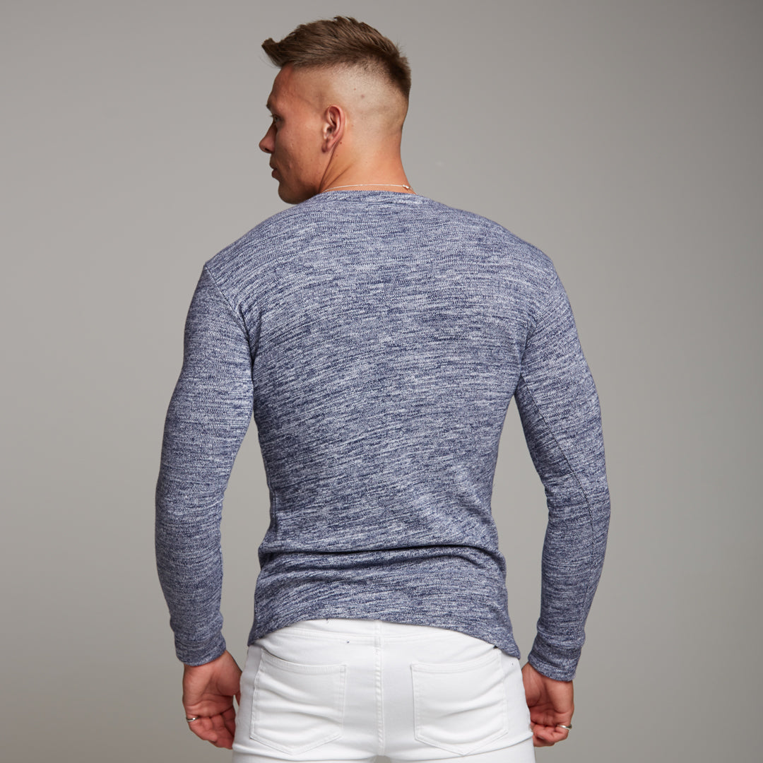 Classic Blue/White Two Tone Super Slim Jumper - FSH155