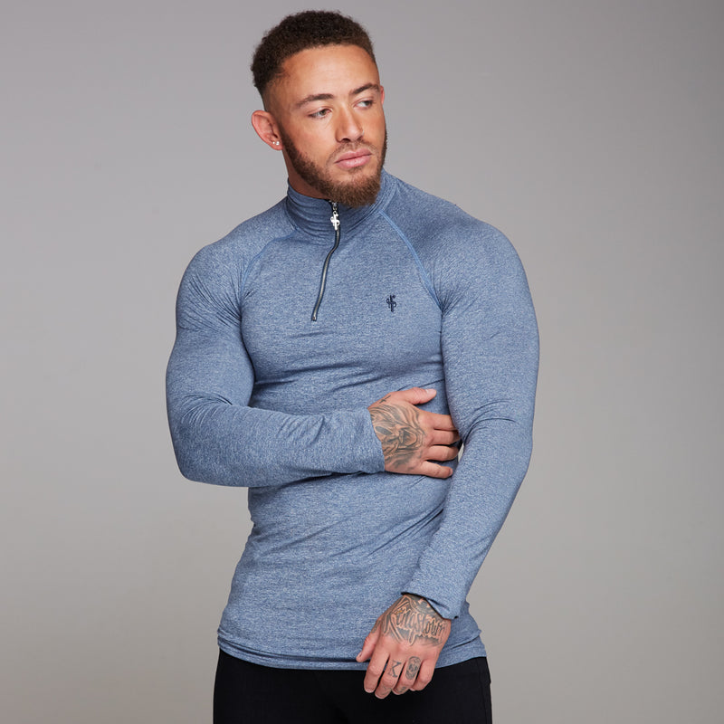 Father Sons Long sleeve Navy zip gym top - FSH196