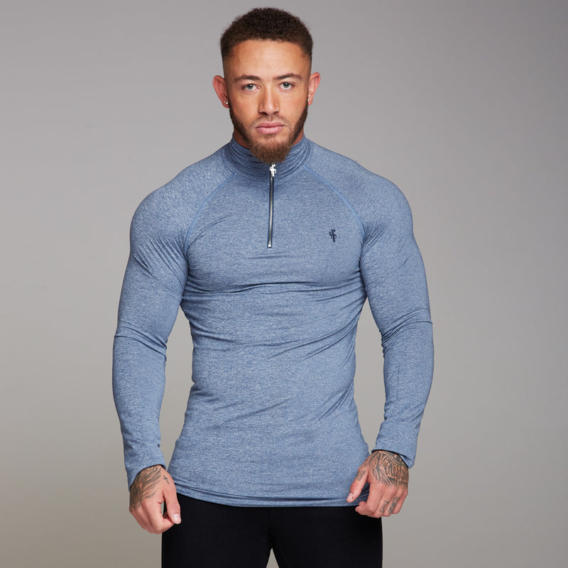 Father Sons Long sleeve Navy zip gym top - FSH196