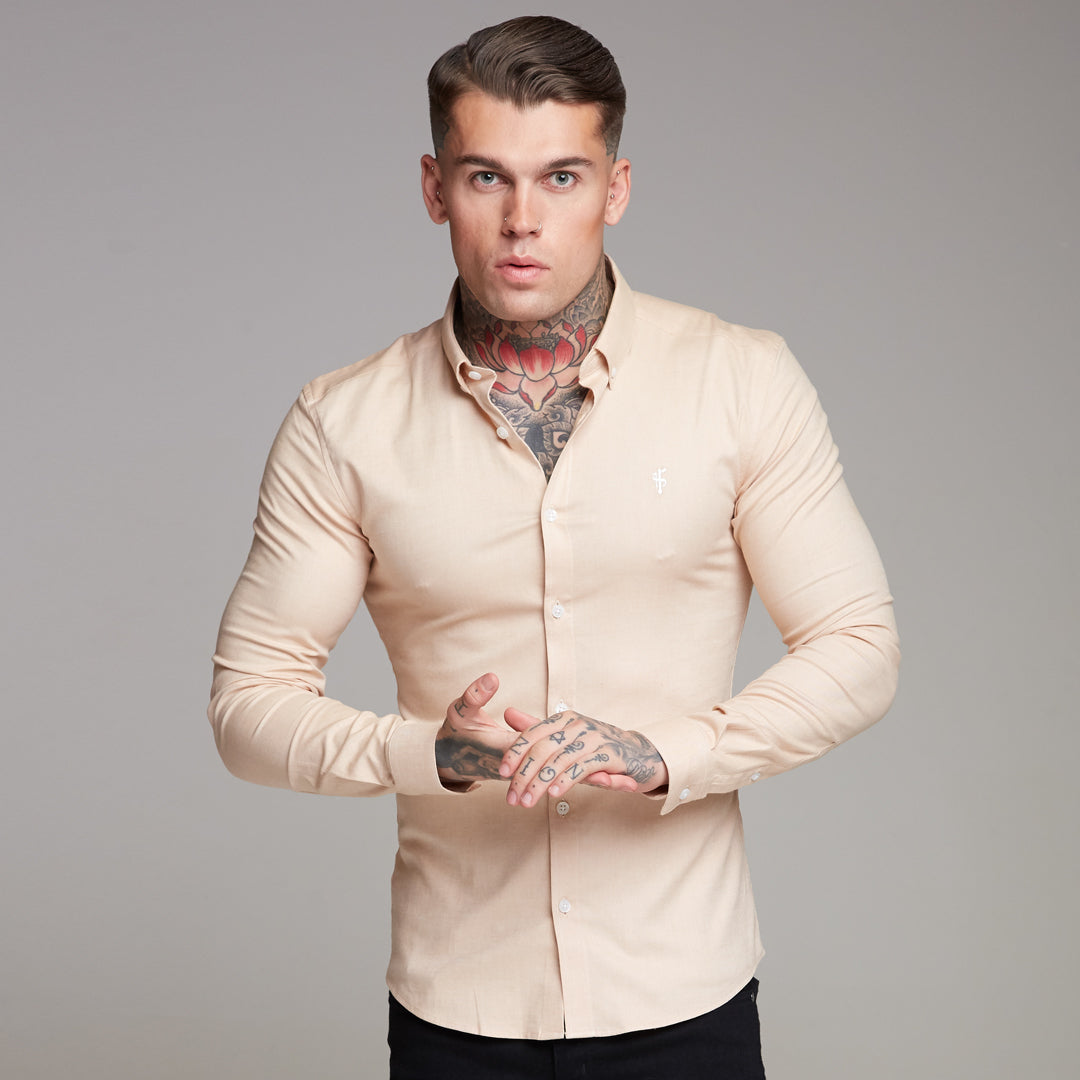 Super Slim Stretch Classic Oxford Sand - FS358