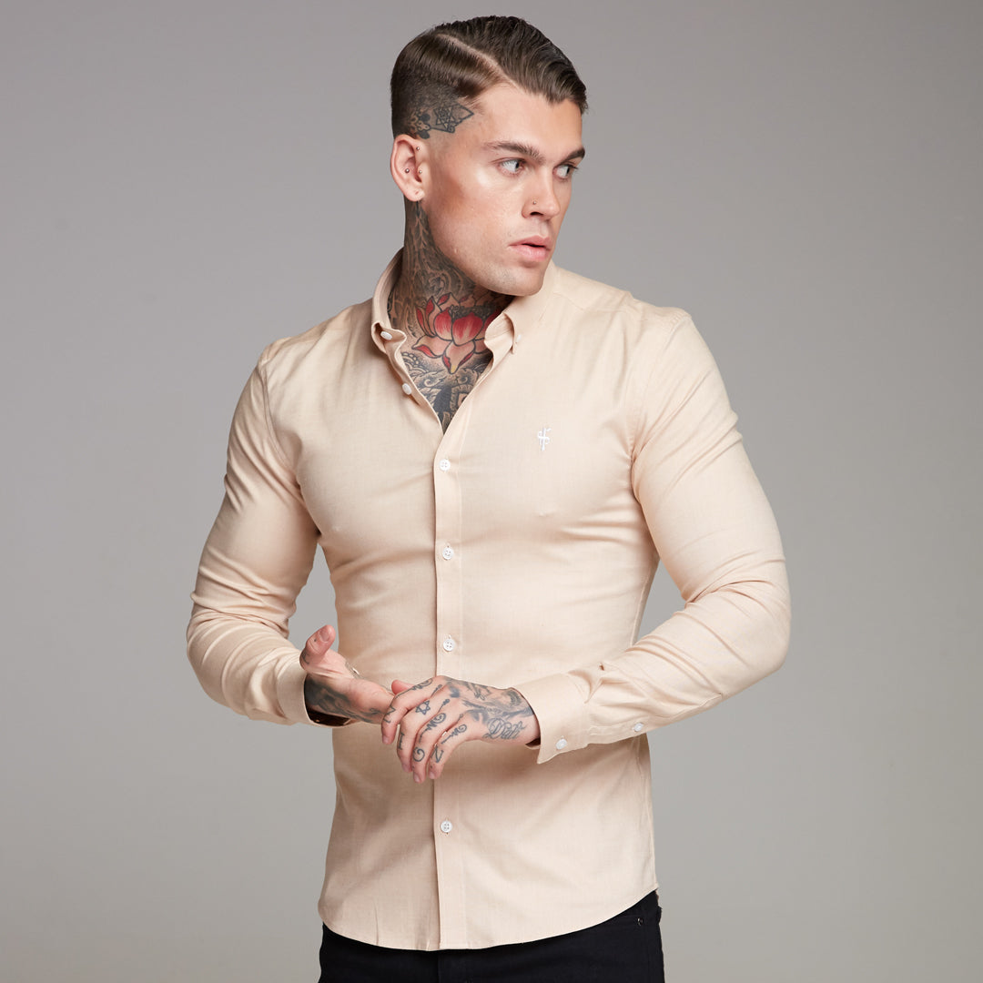 Super Slim Stretch Classic Oxford Sand - FS358
